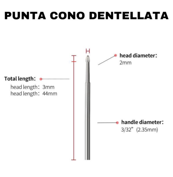 Punta Fresa Cono Dentellata - immagine 2