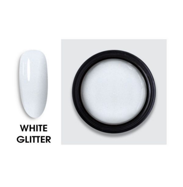 Builder Gel White Glitter