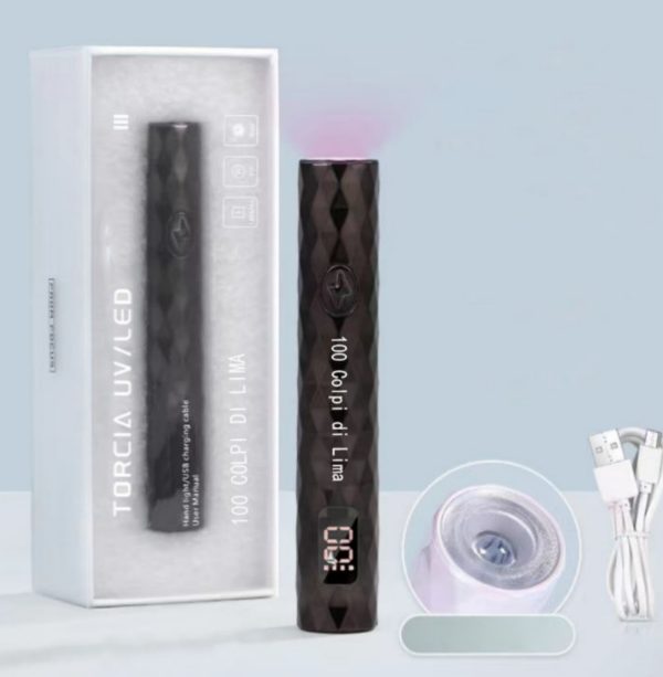 Torcia Uv/Led Ricarica Usb Nera - immagine 2